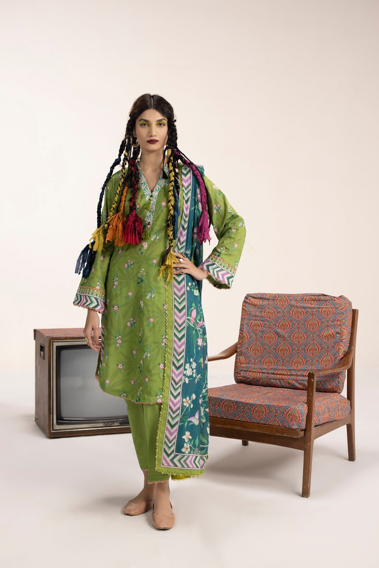 Picture of Ellena - 3-PC Unstitched Digital Printed Lawn Suit - Available at Raja Sahib