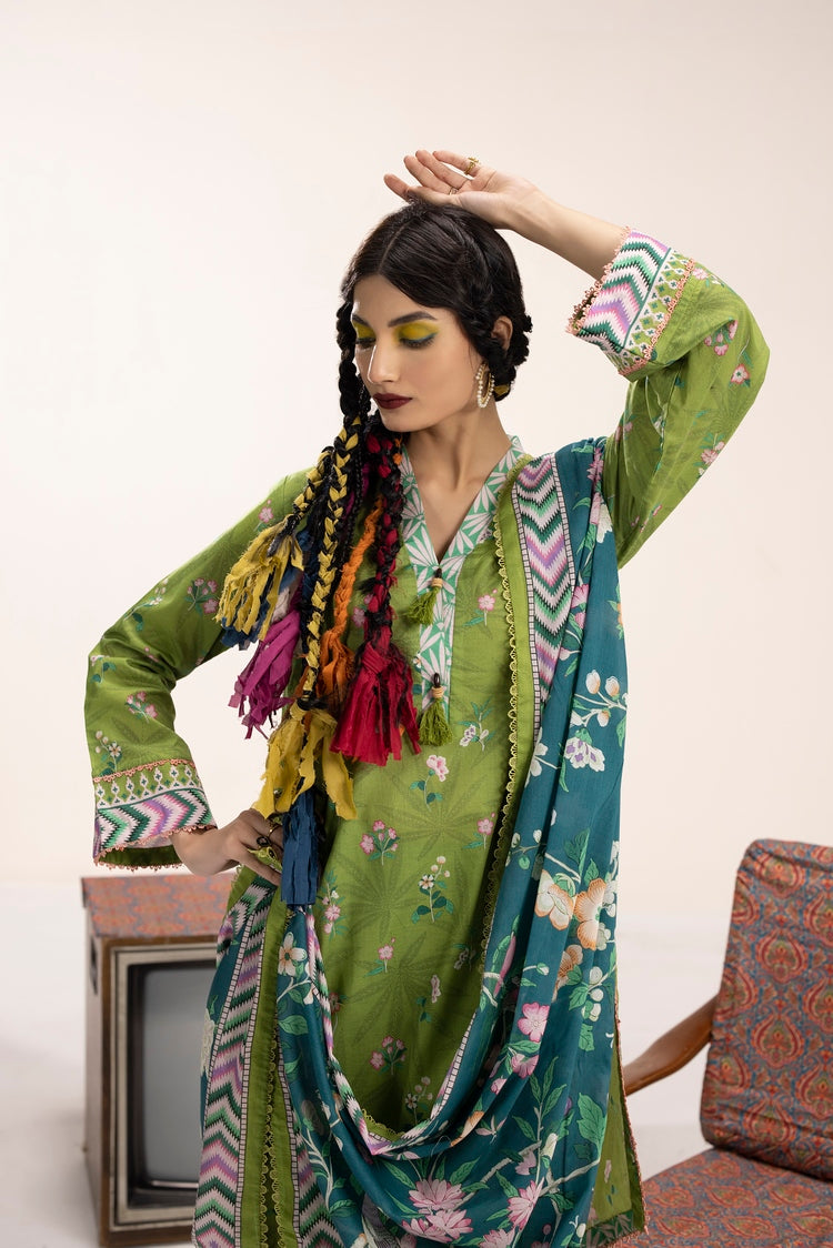 Picture of Ellena - 3-PC Unstitched Digital Printed Lawn Suit - Available at Raja Sahib