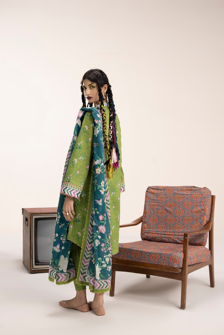 Picture of Ellena - 3-PC Unstitched Digital Printed Lawn Suit - Available at Raja Sahib