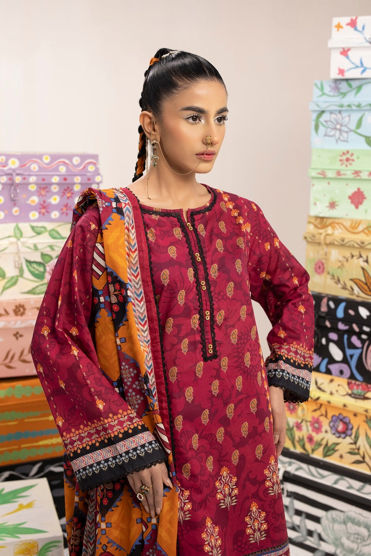 Picture of Ellena - 3-PC Unstitched Digital Printed Lawn Suit - Available at Raja Sahib