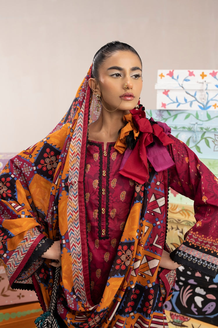 Picture of Ellena - 3-PC Unstitched Digital Printed Lawn Suit - Available at Raja Sahib
