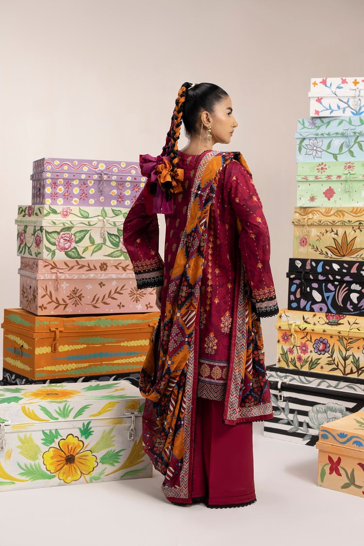 Picture of Ellena - 3-PC Unstitched Digital Printed Lawn Suit - Available at Raja Sahib