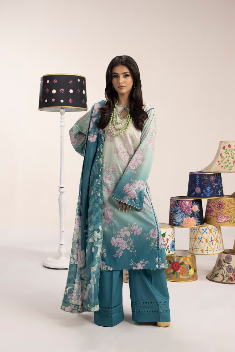 Picture of Ellena - 3-PC Unstitched Digital Printed Lawn Suit - Available at Raja Sahib