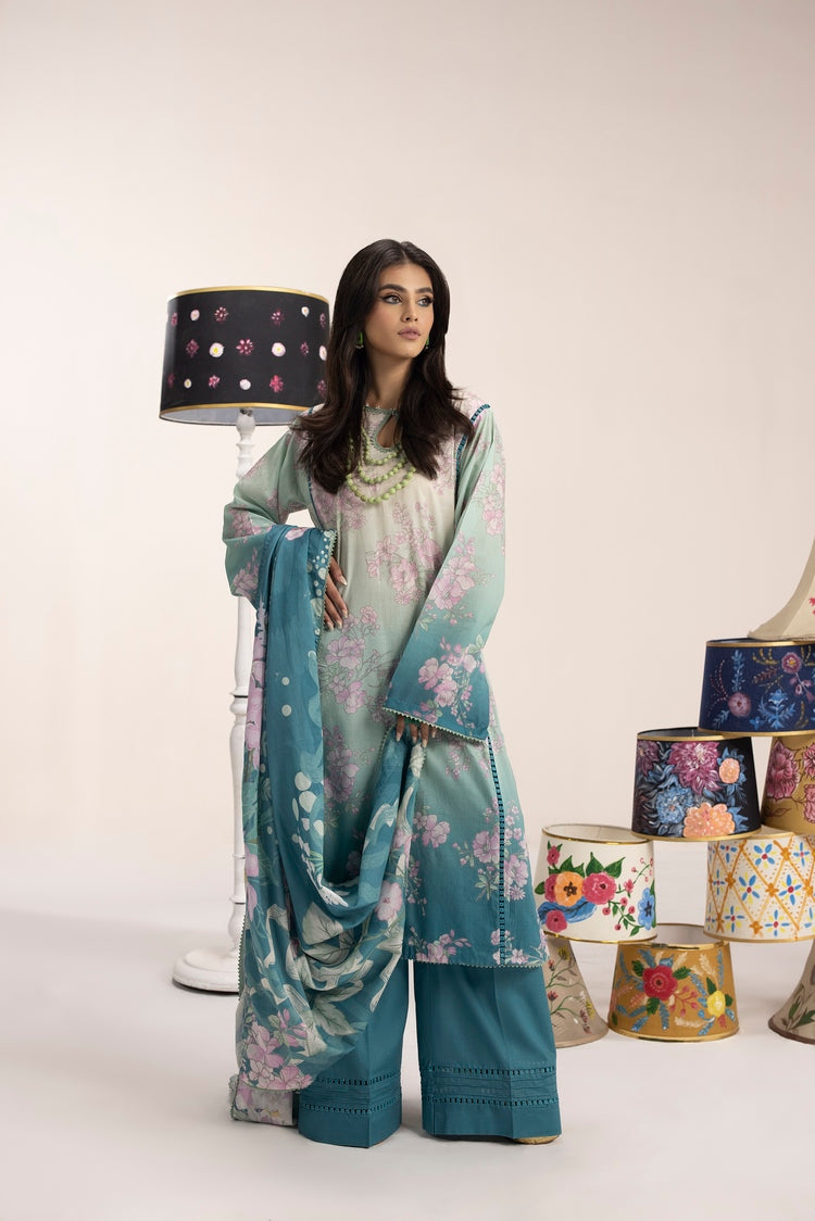 Picture of Ellena - 3-PC Unstitched Digital Printed Lawn Suit - Available at Raja Sahib