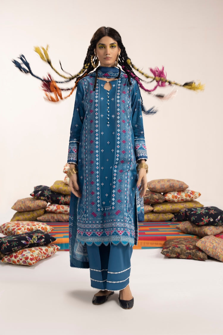 Picture of Ellena - 3-PC Unstitched Digital Printed Lawn Suit - Available at Raja Sahib