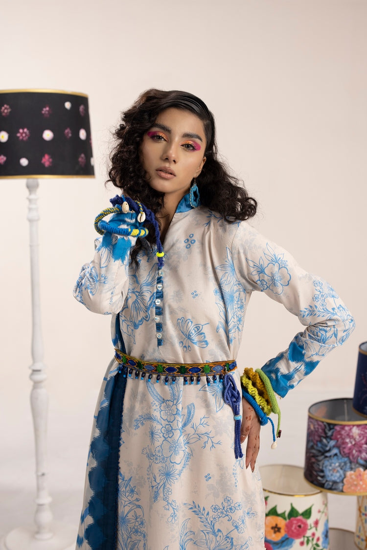Picture of Ellena - 3-PC Unstitched Digital Printed Lawn Suit - Available at Raja Sahib