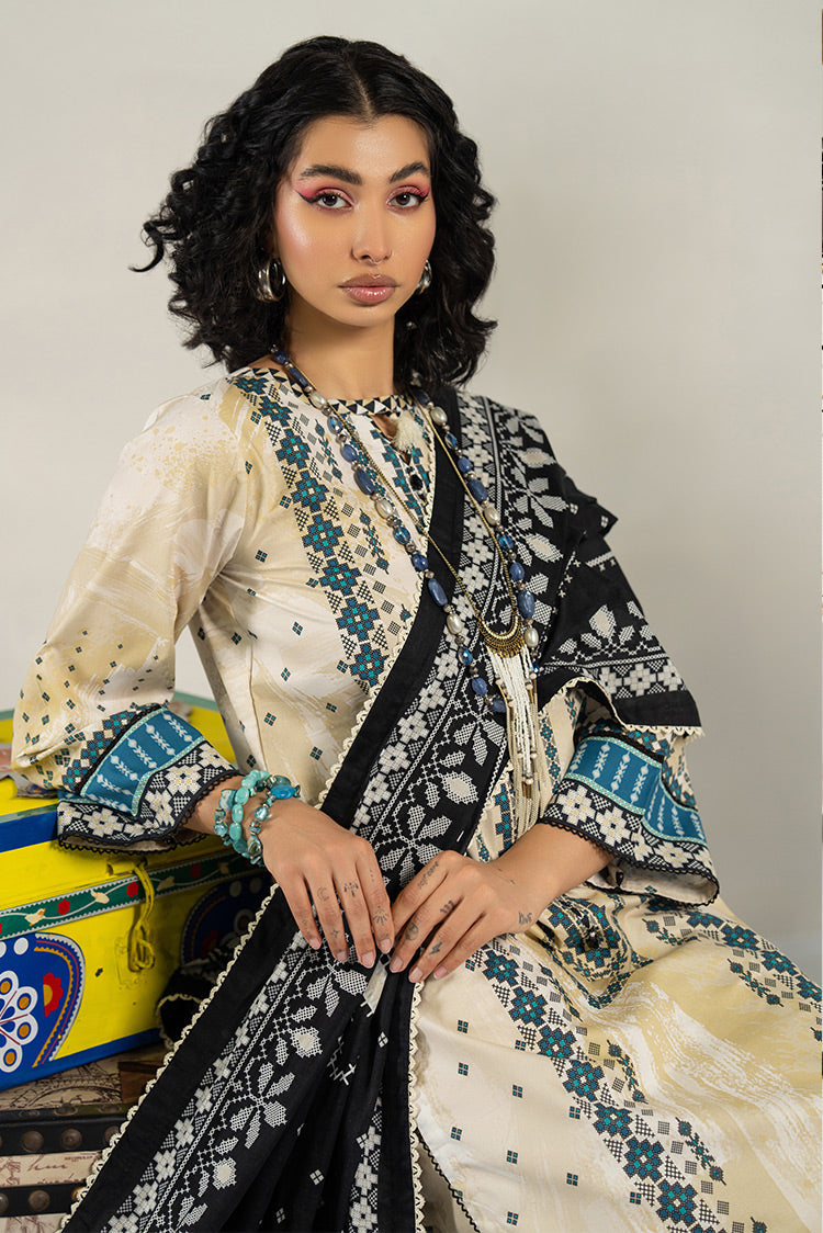 Picture of Ellena - 3-PC Unstitched Digital Printed Lawn Suit - Available at Raja Sahib