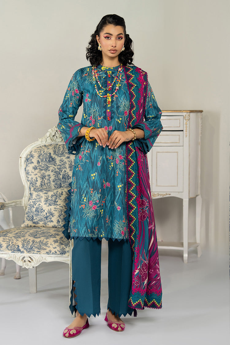 Picture of Ellena - 3-PC Unstitched Digital Printed Lawn Suit - Available at Raja Sahib
