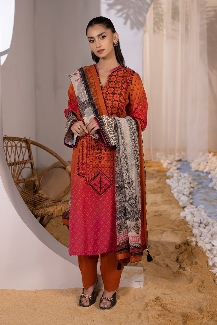 Picture of Ellena - 3-PC Unstitched Embroidered Lawn Suit - Available at Raja Sahib