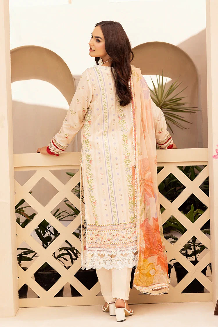 Picture of Ellena - 3-PC Unstitched Embroidered Chikankari Lawn Suit - Available at Raja Sahib