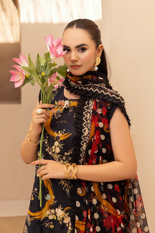 Picture of Ellena - 3-PC Unstitched Embroidered Chikankari Lawn Suit - Available at Raja Sahib