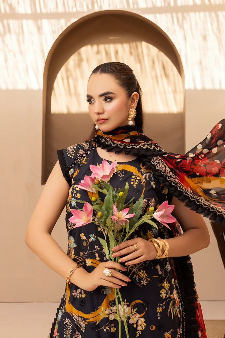 Picture of Ellena - 3-PC Unstitched Embroidered Chikankari Lawn Suit - Available at Raja Sahib