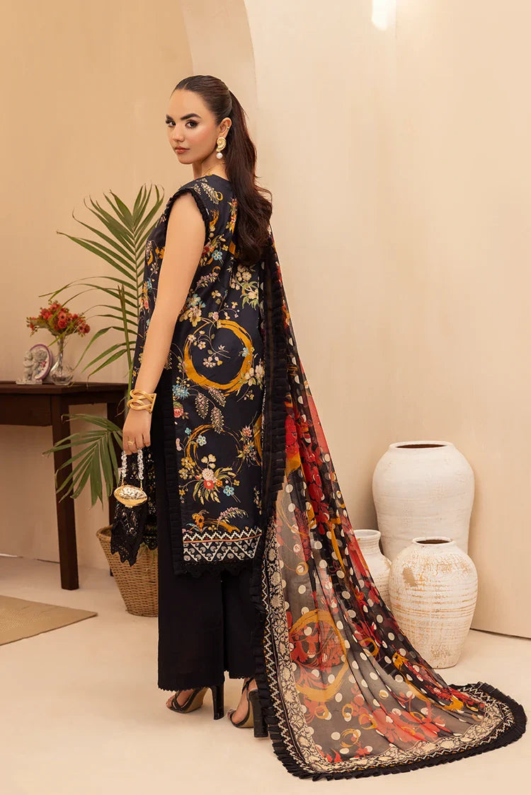 Picture of Ellena - 3-PC Unstitched Embroidered Chikankari Lawn Suit - Available at Raja Sahib