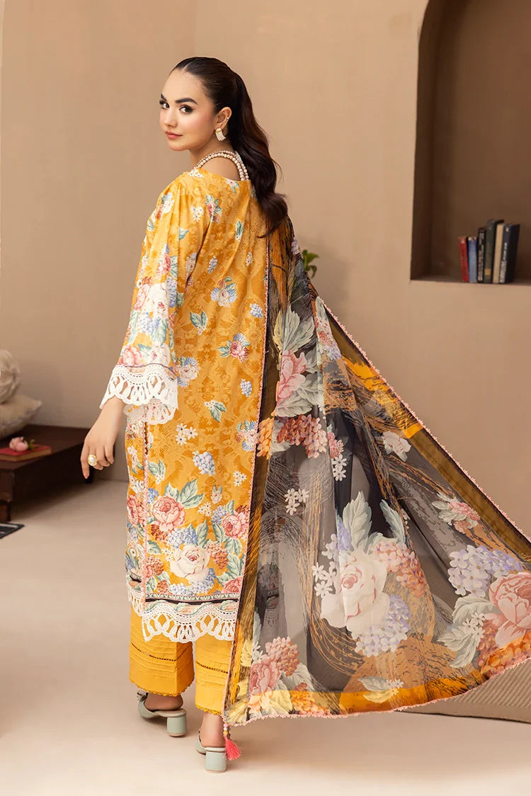 Picture of Ellena - 3-PC Unstitched Embroidered Chikankari Lawn Suit - Available at Raja Sahib