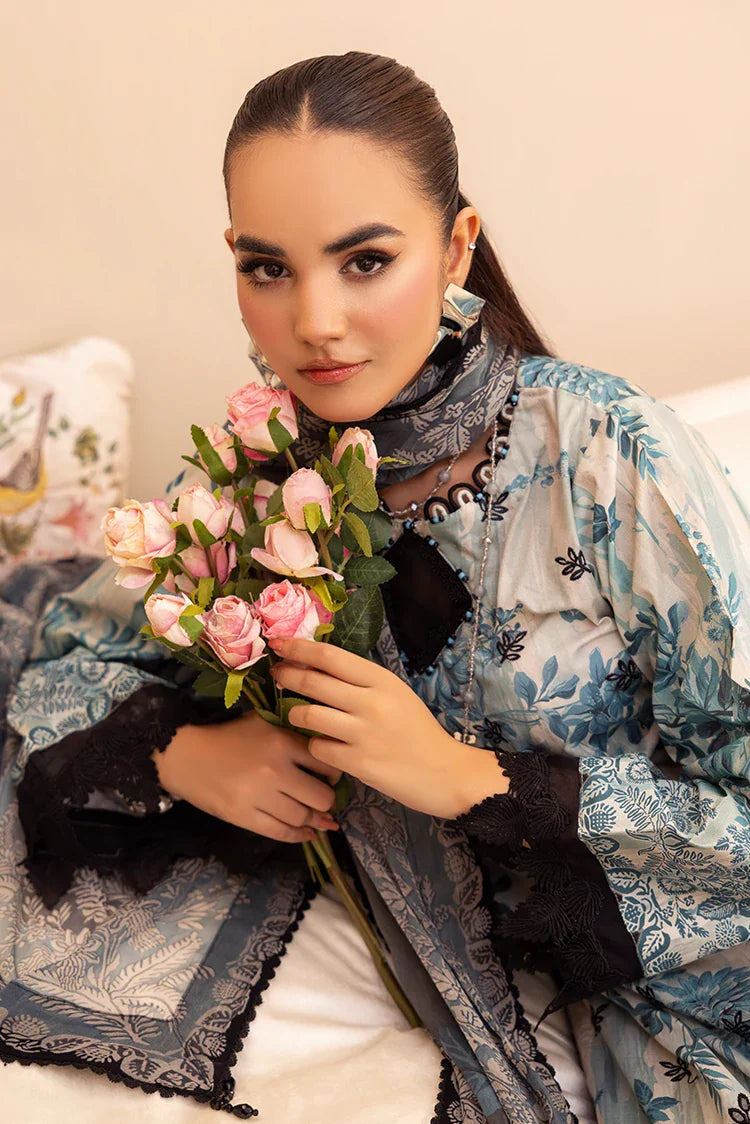 Picture of Ellena - 3-PC Unstitched Embroidered Chikankari Lawn Suit - Available at Raja Sahib