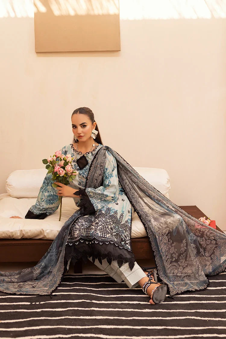 Picture of Ellena - 3-PC Unstitched Embroidered Chikankari Lawn Suit - Available at Raja Sahib