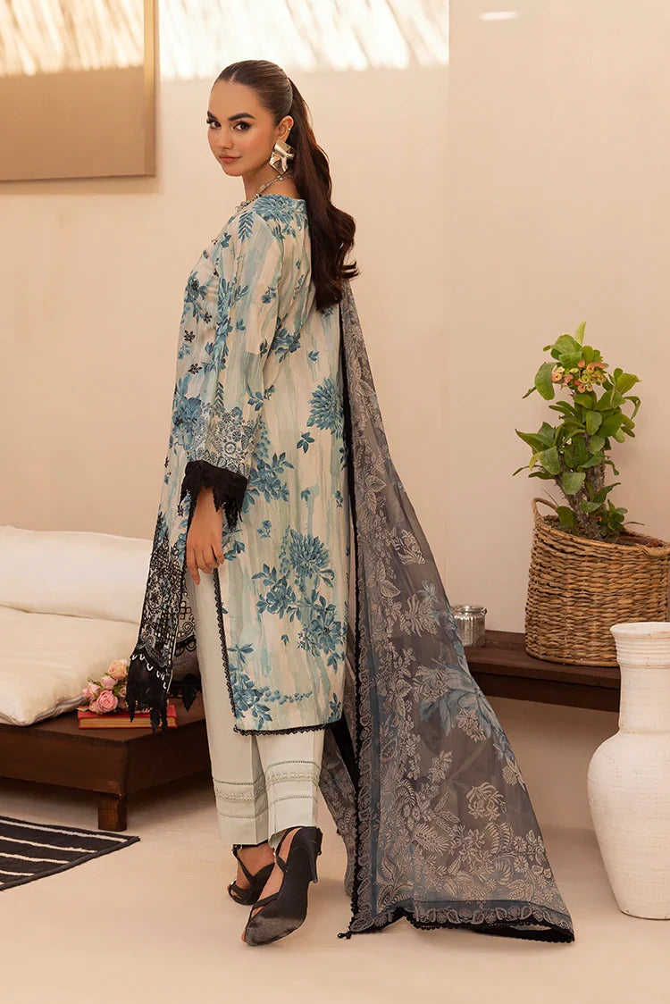 Picture of Ellena - 3-PC Unstitched Embroidered Chikankari Lawn Suit - Available at Raja Sahib