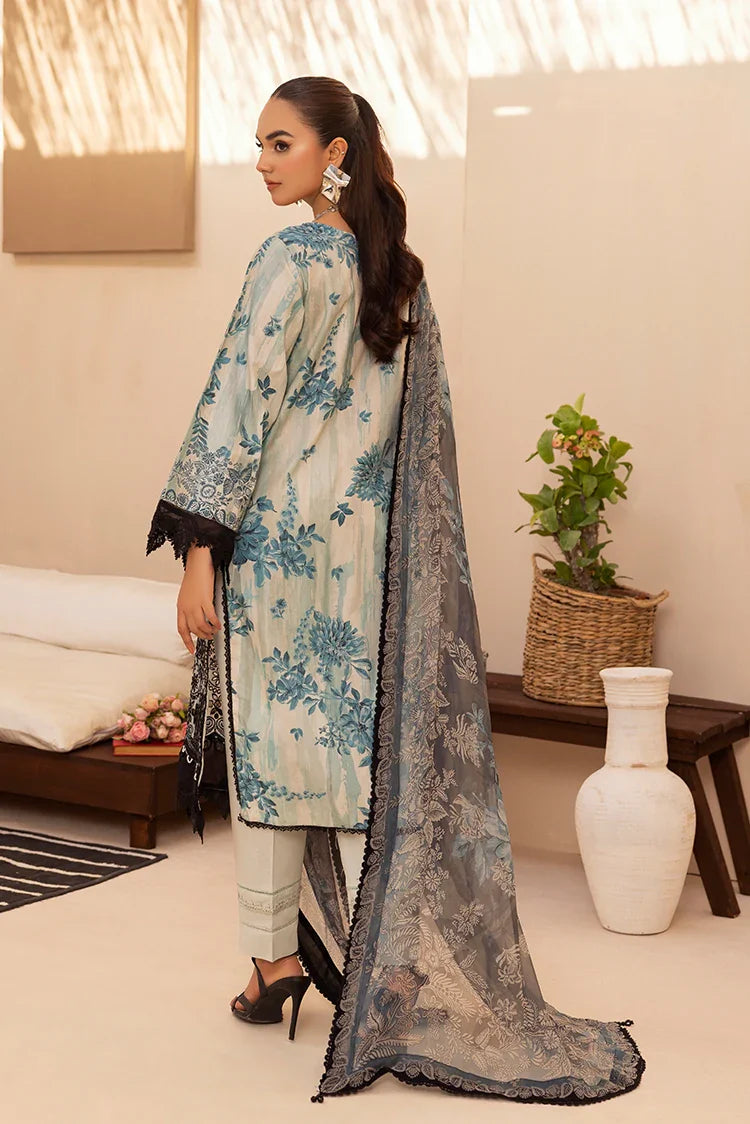 Picture of Ellena - 3-PC Unstitched Embroidered Chikankari Lawn Suit - Available at Raja Sahib
