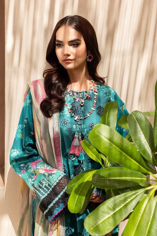 Picture of Ellena - 3-PC Unstitched Embroidered Chikankari Lawn Suit - Available at Raja Sahib