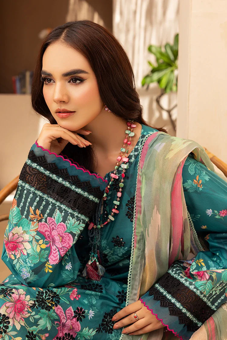 Picture of Ellena - 3-PC Unstitched Embroidered Chikankari Lawn Suit - Available at Raja Sahib