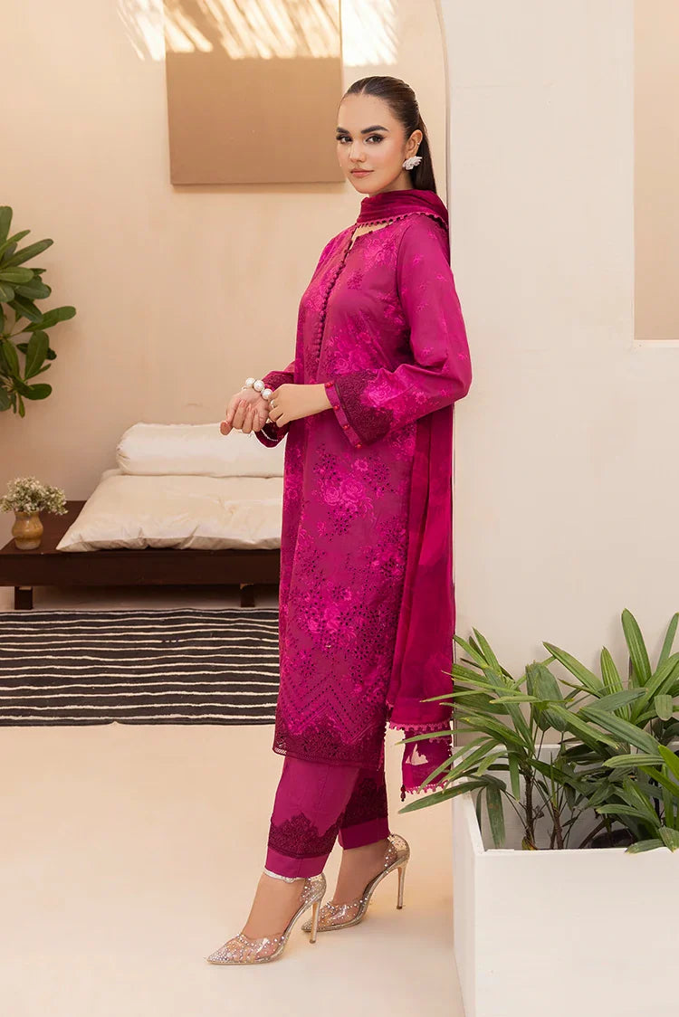 Picture of Ellena - 3-PC Unstitched Embroidered Chikankari Lawn Suit - Available at Raja Sahib
