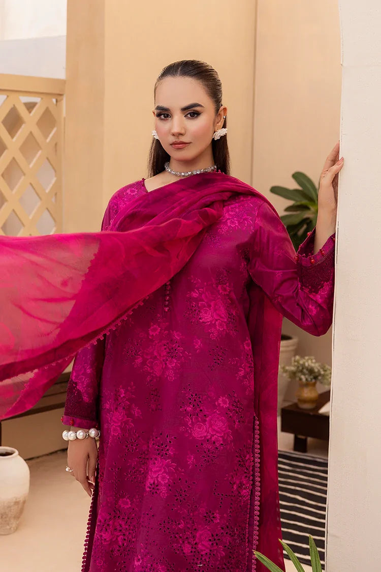 Picture of Ellena - 3-PC Unstitched Embroidered Chikankari Lawn Suit - Available at Raja Sahib