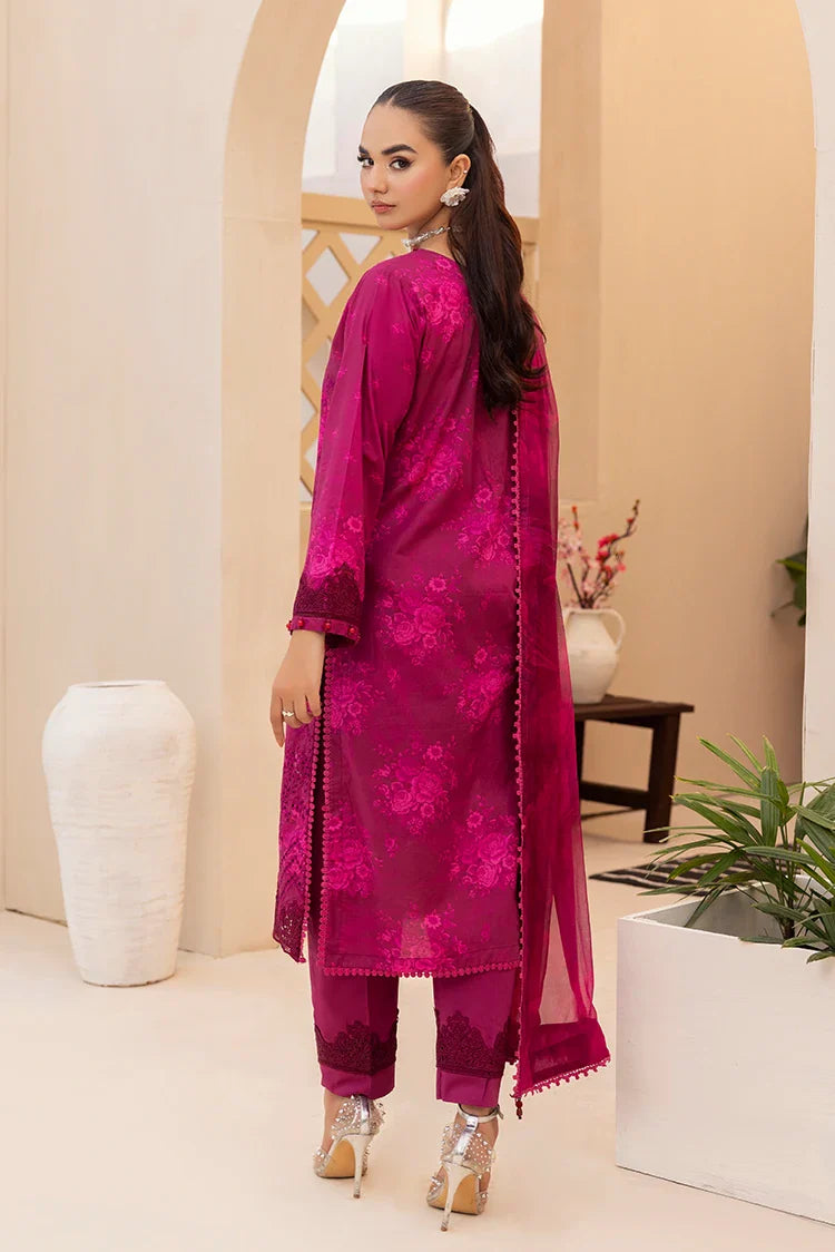 Picture of Ellena - 3-PC Unstitched Embroidered Chikankari Lawn Suit - Available at Raja Sahib
