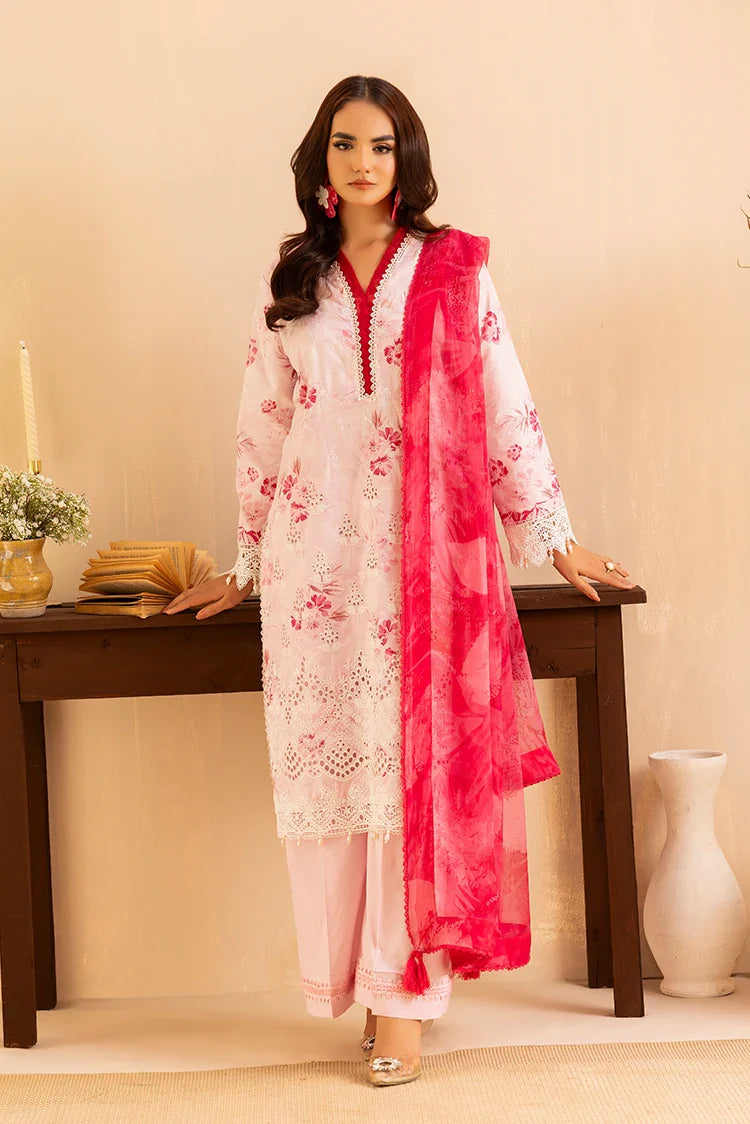 Picture of Ellena - 3-PC Unstitched Embroidered Chikankari Lawn Suit - Available at Raja Sahib