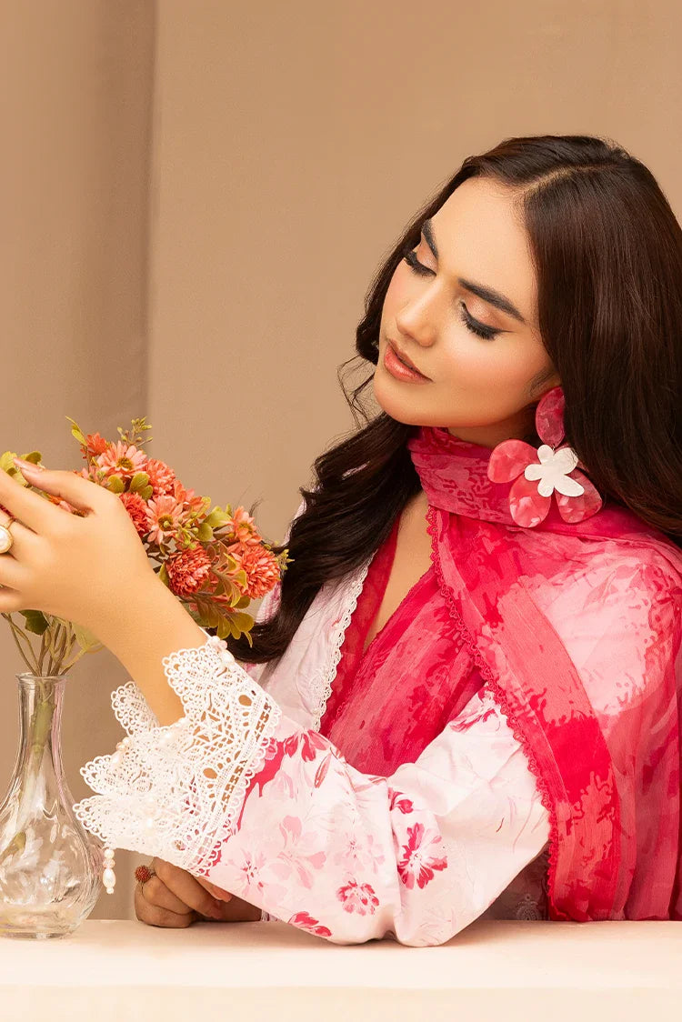 Picture of Ellena - 3-PC Unstitched Embroidered Chikankari Lawn Suit - Available at Raja Sahib