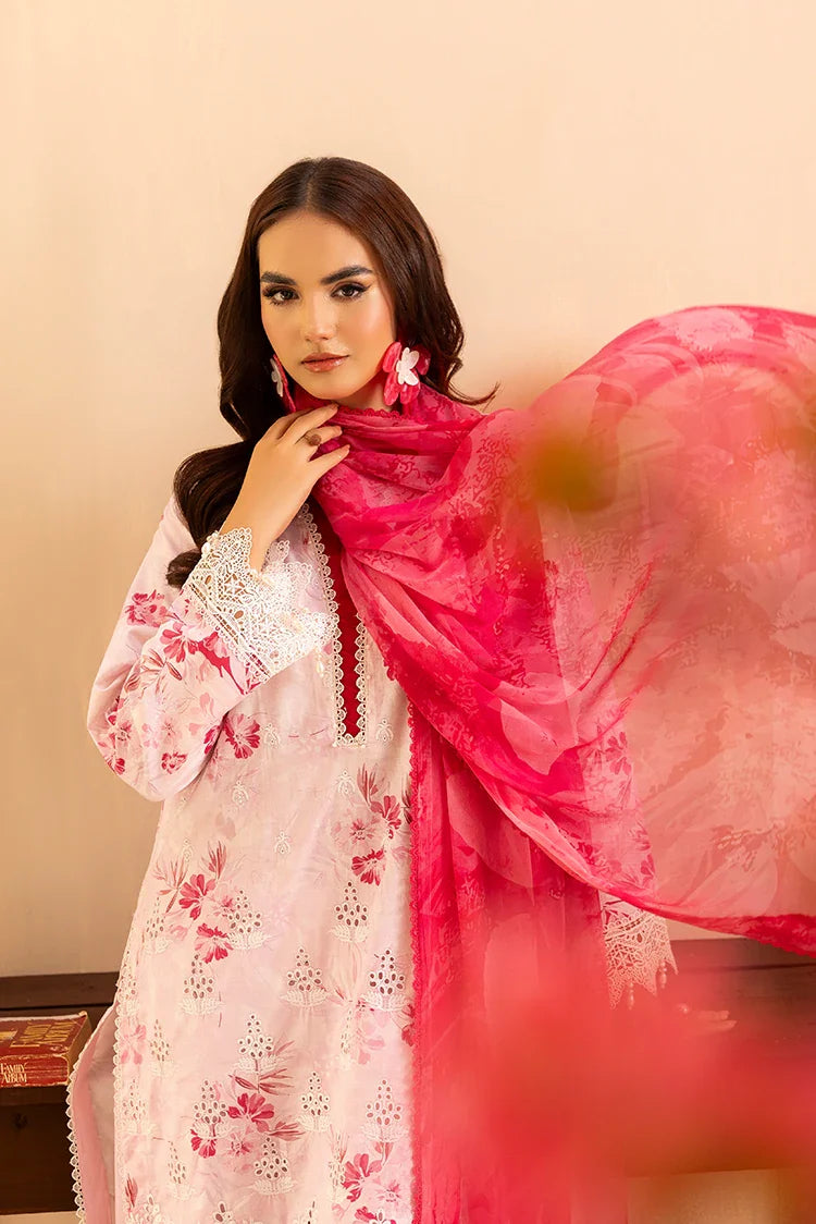 Picture of Ellena - 3-PC Unstitched Embroidered Chikankari Lawn Suit - Available at Raja Sahib