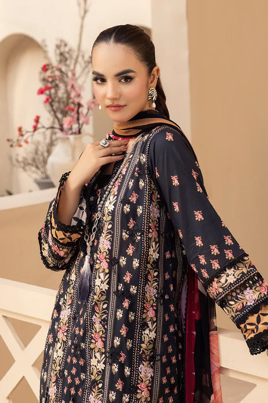Picture of Ellena - 3-PC Unstitched Embroidered Chikankari Lawn Suit - Available at Raja Sahib