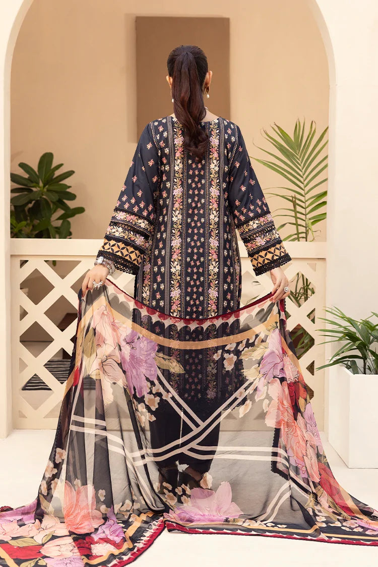 Picture of Ellena - 3-PC Unstitched Embroidered Chikankari Lawn Suit - Available at Raja Sahib