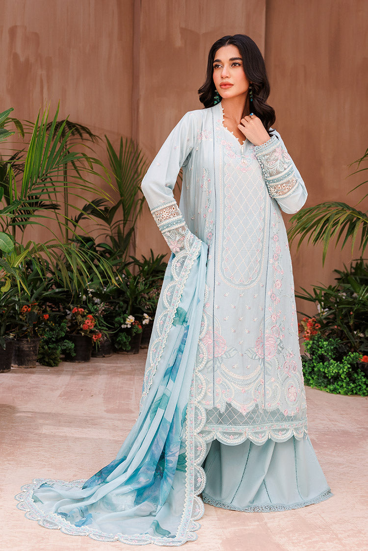 Picture of Ellena - 3-PC Unstitched Embroidered Chikankari Lawn Suit - Available at Raja Sahib