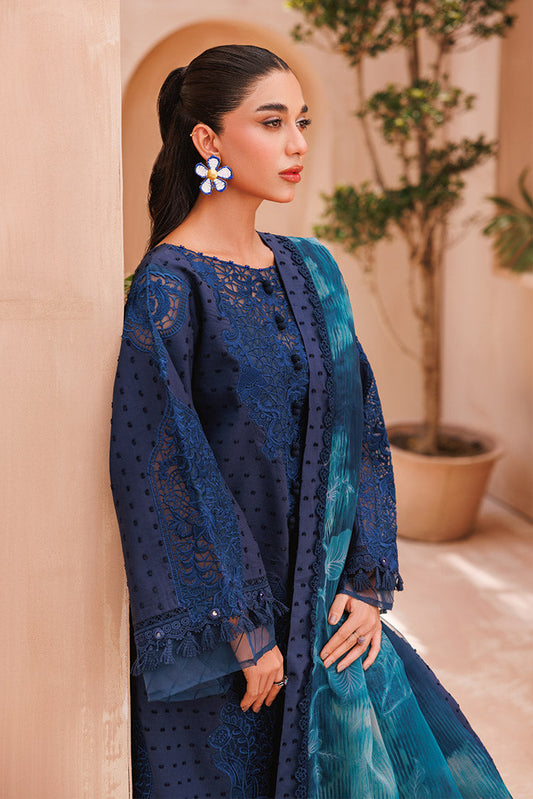 Picture of Ellena - 3-PC Unstitched Embroidered Chikankari Lawn Suit - Available at Raja Sahib