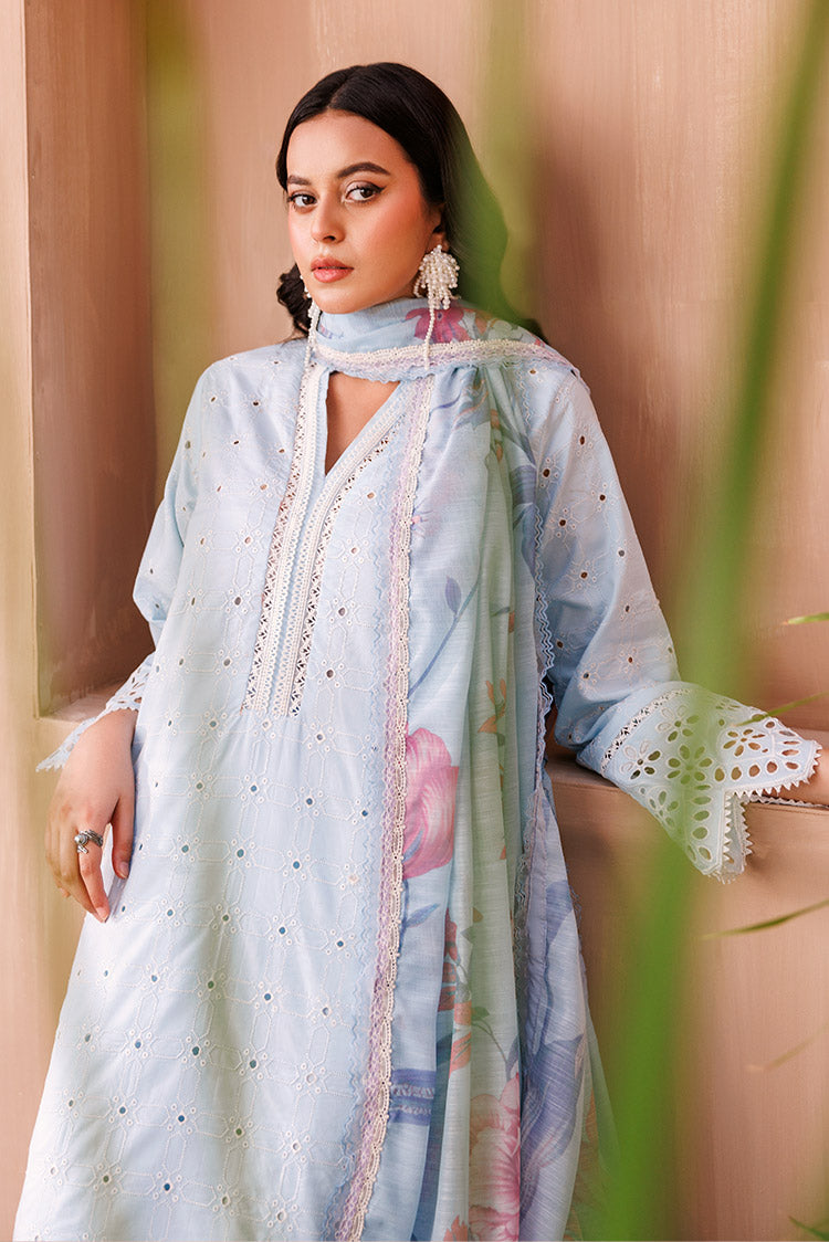 Picture of Ellena - 3-PC Unstitched Embroidered Chikankari Lawn Suit - Available at Raja Sahib