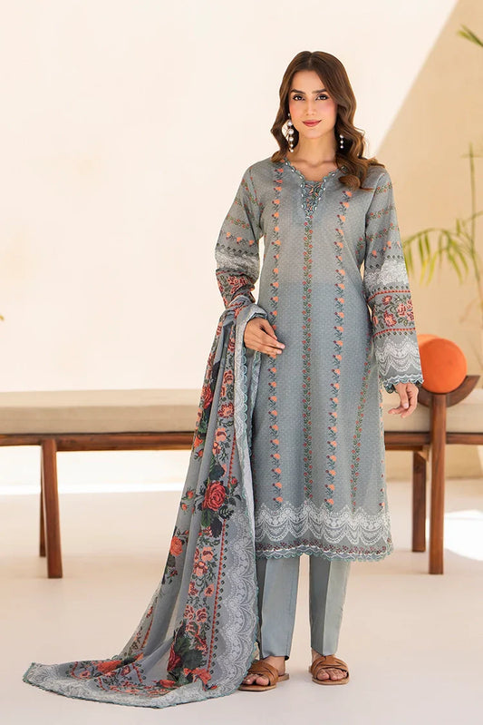Picture of Ellena - 3-PC Unstitched Printed Lawn Suit - Available at Raja Sahib