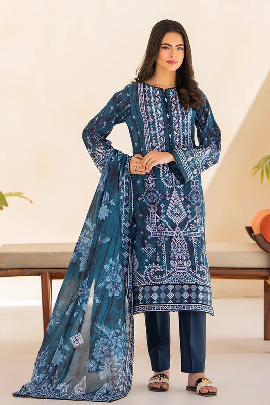 Picture of Ellena - 3-PC Unstitched Printed Lawn Suit - Available at Raja Sahib