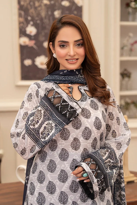 Picture of Ellena - 3-PC Unstitched Printed Lawn Suit - Available at Raja Sahib