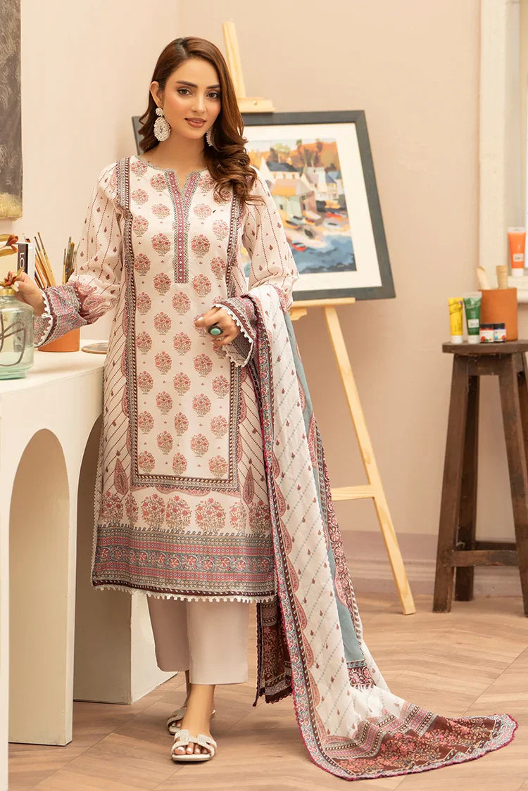 Picture of Ellena - 3-PC Unstitched Printed Lawn Suit - Available at Raja Sahib