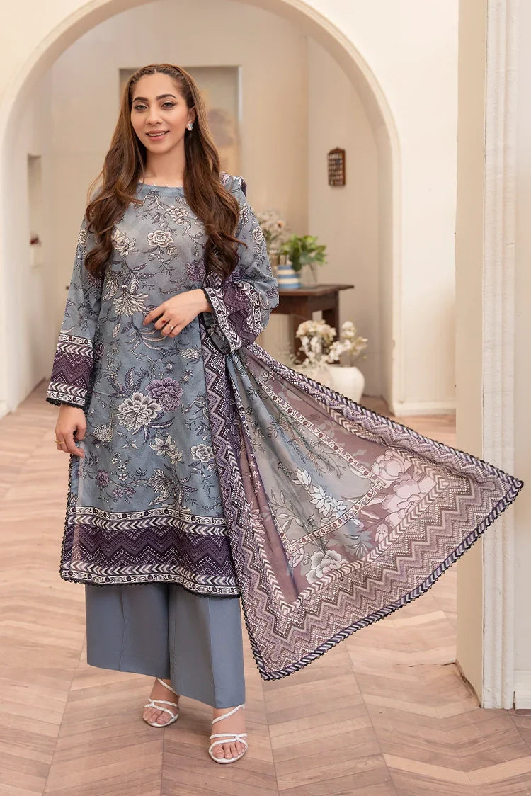 Picture of Ellena - 3-PC Unstitched Printed Lawn Suit - Available at Raja Sahib