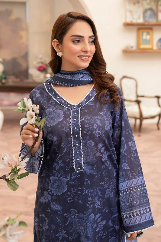 Picture of Ellena - 3-PC Unstitched Printed Lawn Suit - Available at Raja Sahib