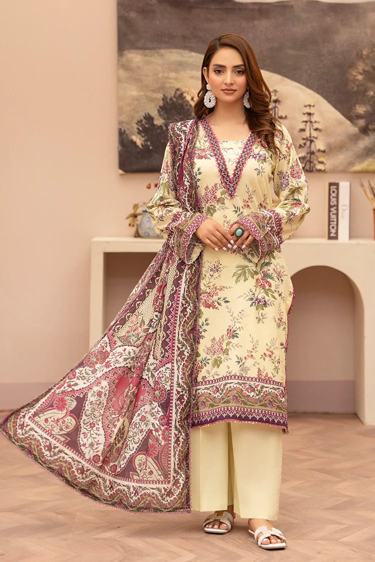 Picture of Ellena - 3-PC Unstitched Printed Lawn Suit - Available at Raja Sahib
