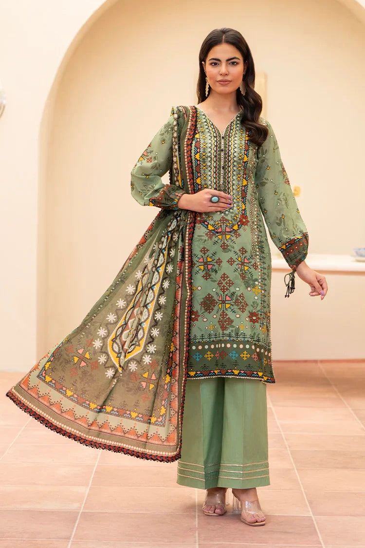 Picture of Ellena - 3-PC Unstitched Printed Lawn Suit - Available at Raja Sahib