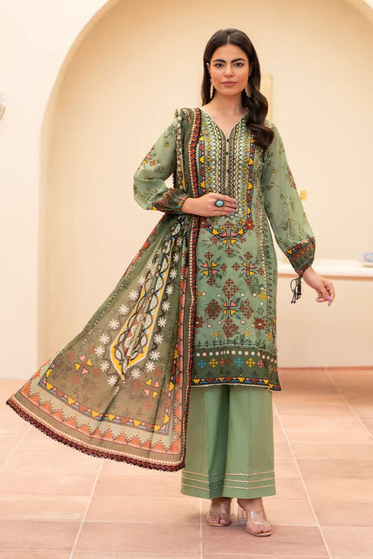Picture of Ellena - 3-PC Unstitched Printed Lawn Suit - Available at Raja Sahib