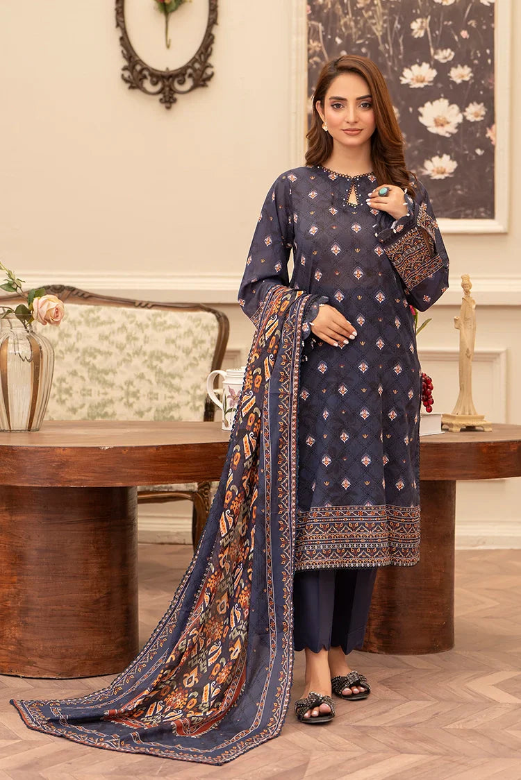 Picture of Ellena - 3-PC Unstitched Printed Lawn Suit - Available at Raja Sahib