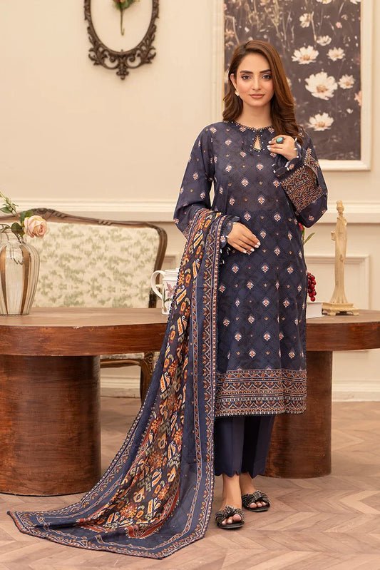 Picture of Ellena - 3-PC Unstitched Printed Lawn Suit - Available at Raja Sahib