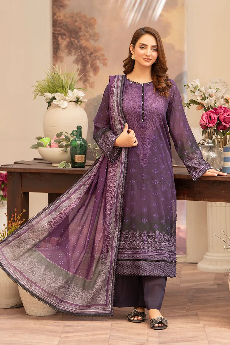 Picture of Ellena - 3-PC Unstitched Printed Lawn Suit - Available at Raja Sahib