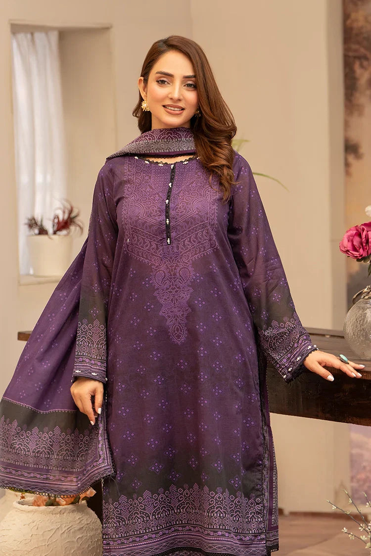 Picture of Ellena - 3-PC Unstitched Printed Lawn Suit - Available at Raja Sahib