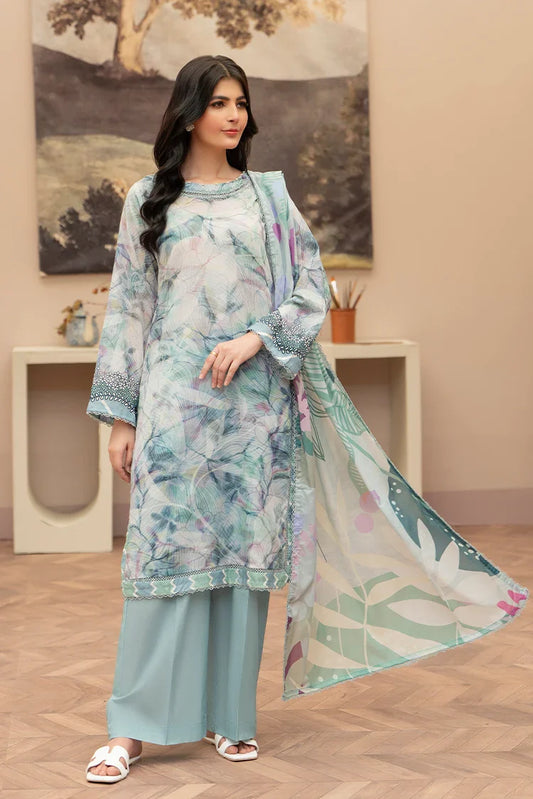 Picture of Ellena - 3-PC Unstitched Printed Lawn Suit - Available at Raja Sahib