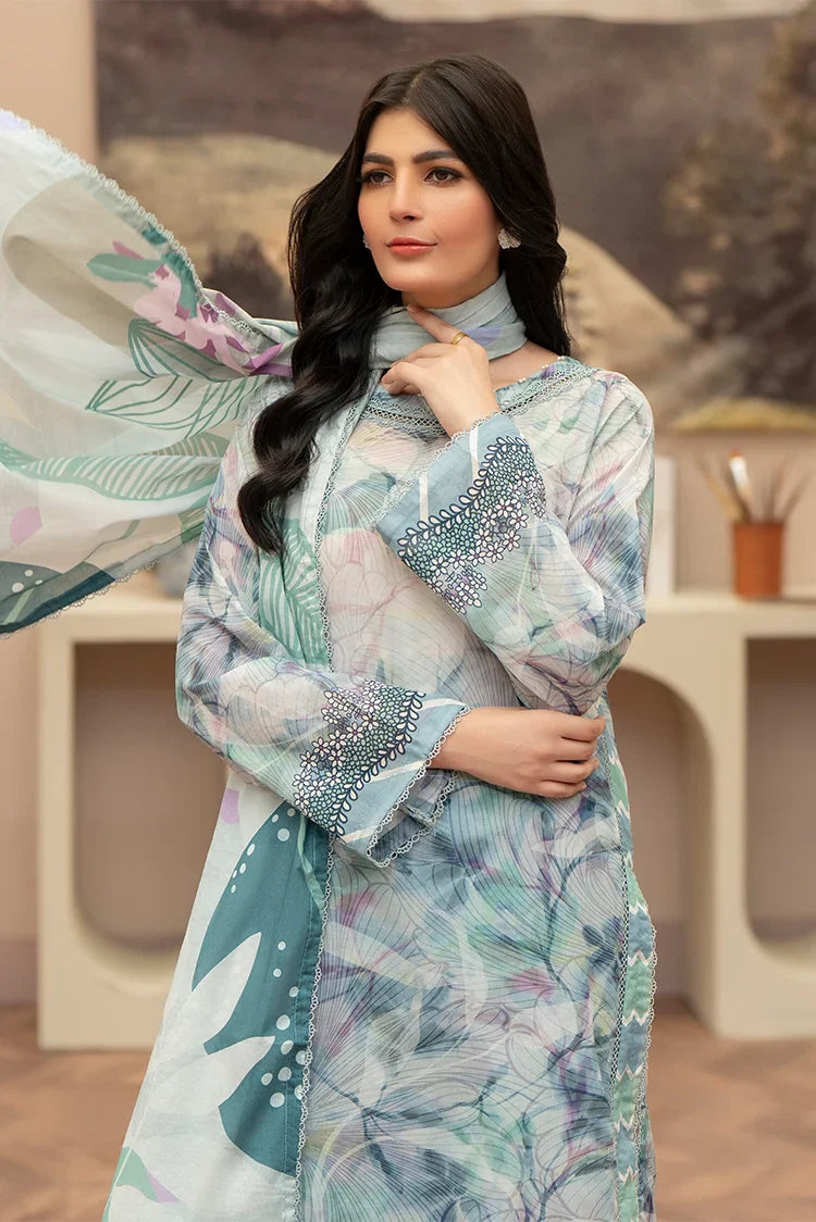 Picture of Ellena - 3-PC Unstitched Printed Lawn Suit - Available at Raja Sahib